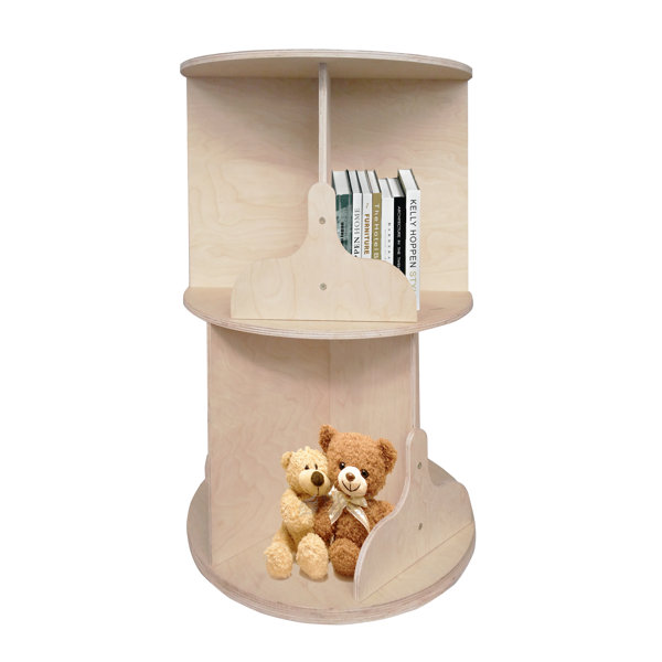 Red Barrel Studio® Twotier Round Bookshelf Wooden Bookcase Book ReadA